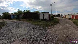 Yo, horny student sneaks blowjob behind garages, so hot! 😜