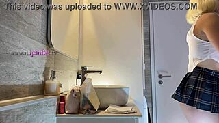 Hot Cheerleader Slut Flashes Panties in See-Through Top