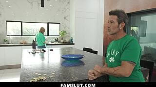 Wearing green ain't enough, STEP-DAD FUCKS STEP-DAUGHTER in taboo St. Patty's affair on FamSlut