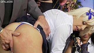 Girls get detention for shooting lesbian porn in dorm with cum swapping