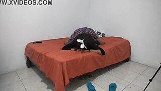 18 Year Old Rebellious Student Has Dry Dark Pussy