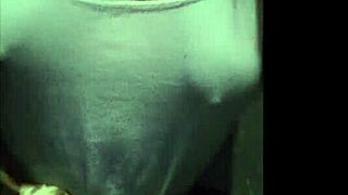 showing boobs in public while walking with muscular cougar?