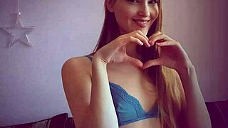 Naughty girl teases in lingerie, sucking cock on public chat for all