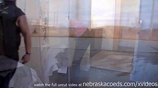 Perfect tits flashed in public around Des Moines, Iowa with a friend