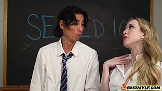 I Love How This Blonde Milf Teacher Shows Us Fucking in Uniform