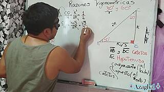 Nerdy Asian student exclaims, '15 sexual math at 30 degrees trigonometry!'