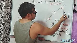 Nerdy Asian student exclaims, '15 sexual math at 30 degrees trigonometry!'