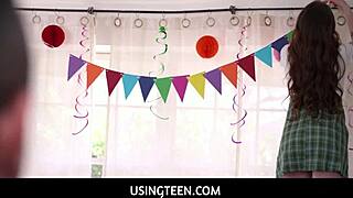 Naughty Teen Step Sisters Threesome With Stepdad