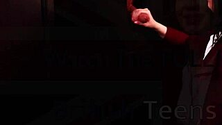 student sucks cock at gloryhole, first time orgasm with cum covered stockings