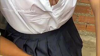 Neighbor loses bet, wears Japanese school uniform for homemade video