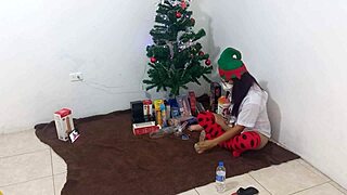mature student receives her christmas presents she masturbates her clitoris with a dildo with spotlights what a nice slut real homemade porn of an old student
