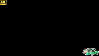 18yo nerd girl keira flow made to cum by two old doctors