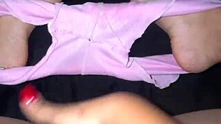 Showing cameltoe in short shorts at dawn while touching creamy pussy