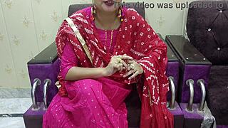 Beautiful Indian Teacher Tutors Young Student at Home