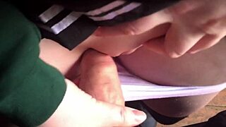 Milk in Wet Student Panties 18 in an Abandoned House for Money