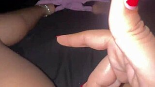 Showing cameltoe in short shorts at dawn while touching creamy pussy