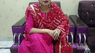 Beautiful Indian Teacher Tutors Young Student at Home