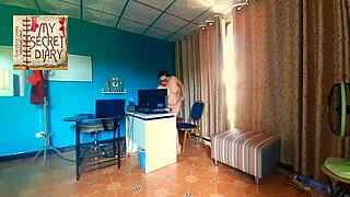 boss dominates secretary with pussy and mouth action in office compilation