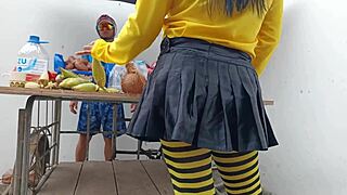 Humble salesman engages in homemade sex, fucking hot woman hard in his room