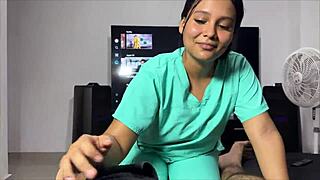 private nurse comes home for special service with athletic body and big tits