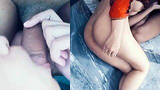 Stepbrother starts with oral, then fucks me until he cums on me