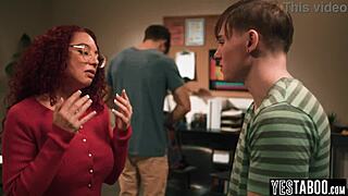 Horny Teen Students Double Penetrate Busty Milf Teacher in Class