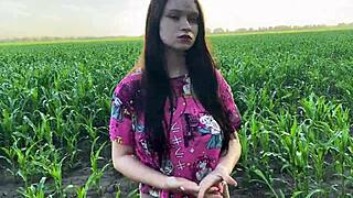 Stepsister finds comfort in stepbrother's big cock in cornfield