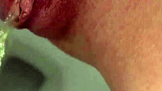 student amber angel pisses takes cock deep in her pussy and gets creampie braces