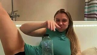 sexy student masturbates in bathroom