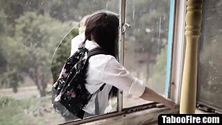 Slutty Teen Threesome Fucked Hard By Homeless Guy