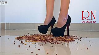 cornflakes destroyed by high heels boots