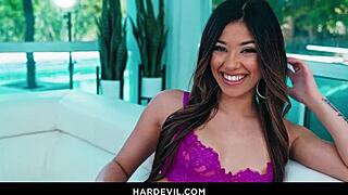 petite porn doll xxlayna marie teases in lingerie sucking cock and getting cum facial 😍