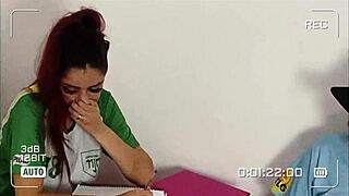 Student surprises teacher in the classroom setting