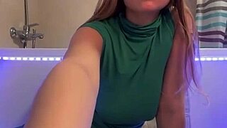 sexy student masturbates in bathroom