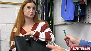 Redhead teen says, At my first college Halloween party, I get thrust.