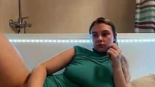 sexy student masturbates in bathroom