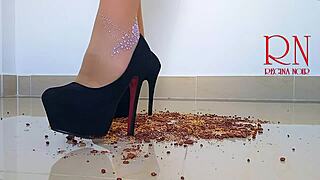 cornflakes destroyed by high heels boots