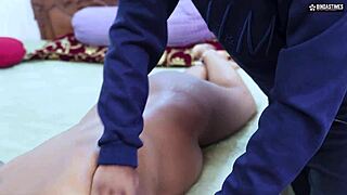 Two desi indian horny bhabhiji gets russian thai massage and hardcore fuck by a boy hindi audio