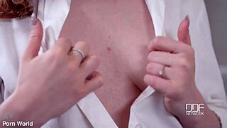 mini-skirt college in knee socks teases with masturbation