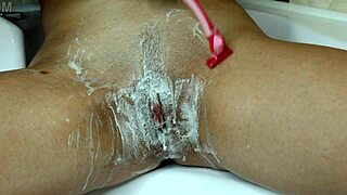 want to see me shave this hairy pussy up close with trimmer razor and foam?