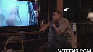 Petite blonde in haunted house shower snatched by freaky dick 😱