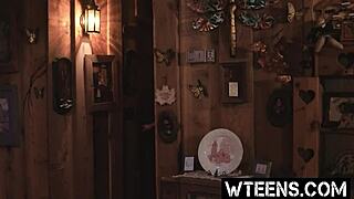 Petite blonde in haunted house shower snatched by freaky dick 😱