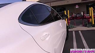 Athena Palomino tempts stepdad with her big ass and tits in the car.