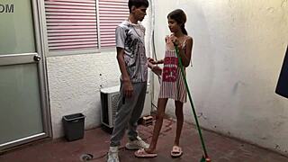 Tricking my girlfriend with my stepsister's seductive charms.