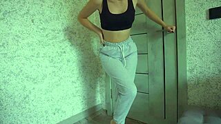 Female Desperation Pee In Sweatpants.