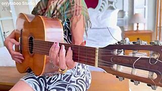 mature housewife takes guitar lesson from student with big black cock