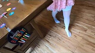 Sweet teen 18+ celebrates her 18th birthday with her stepfather