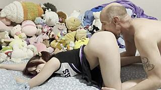 Cheerleader teen 18+ uses sex to get step dads car gets a big daddy cock in her mouth and pussy