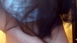 Latina student fucks classmate in bathroom wearing PE uniform during recess, homemade creampie action 😏💦