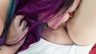 i fucked the big butt girl with purple hair and rimmed her balloon tits